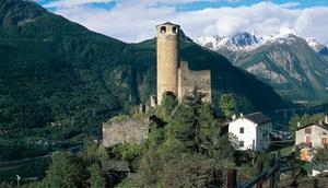 Chatelard Castle and houses are photographed in the town of La Salle, Italy.DEA / S. VANNINI/Getty Images