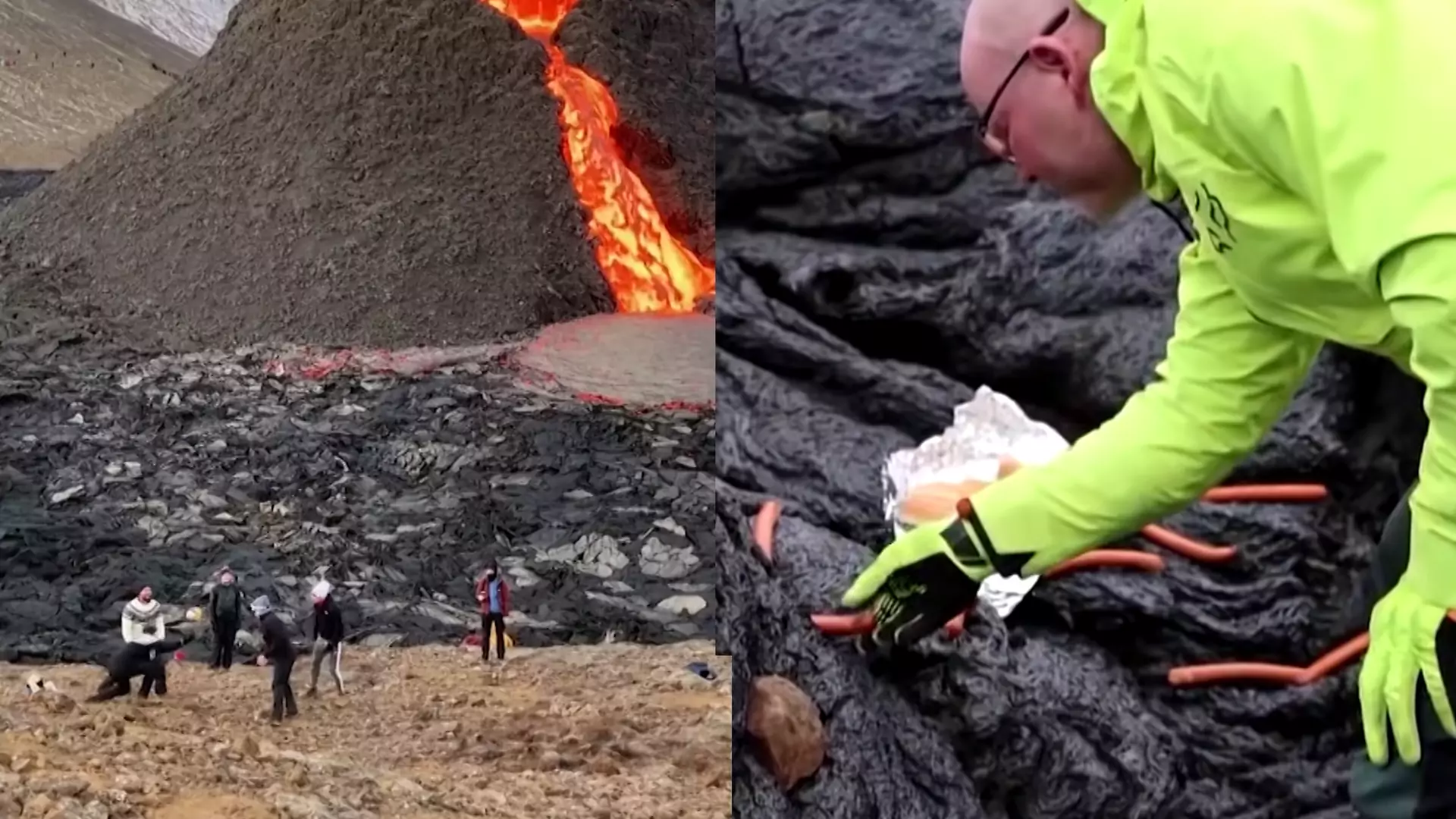Pieczenie kiełbasek, siatkówka i golas. Tysiące Islandczyków bawią się przy groźnym wulkanie