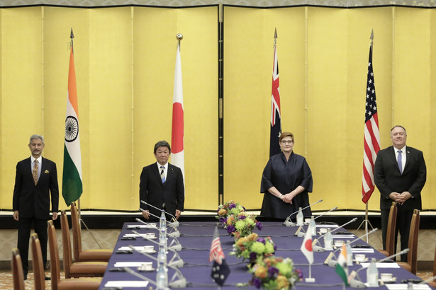 Spotkanie przedstawicieli USA, Indii, Australii i Japonii w ramach Czterostronnego Dialogu na Rzecz Bezpieczeństwa (Quadrilateral Security Dialogue) "Quad". 6.10.2020
