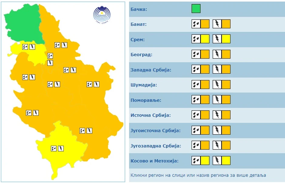 meteoalarm za 22. maj