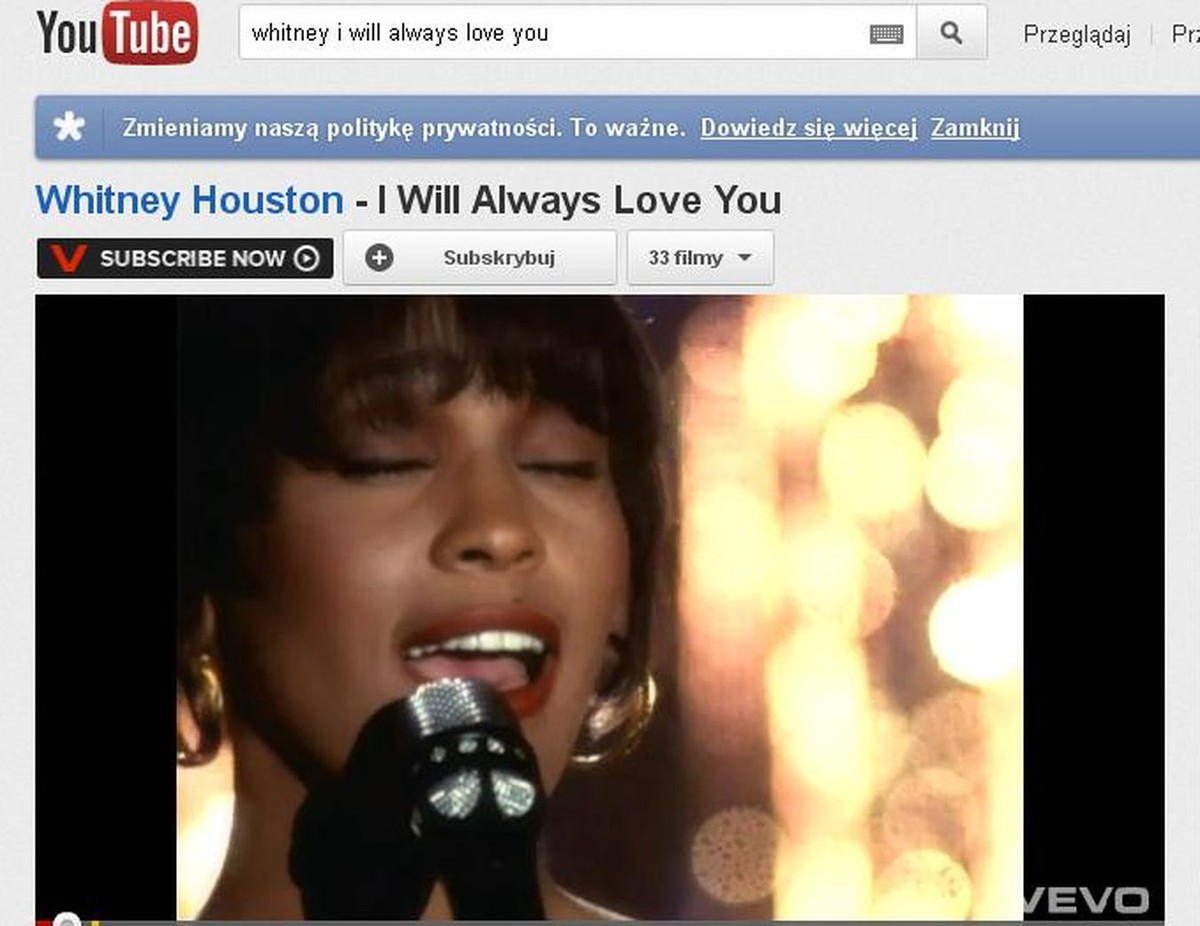 Najsłynniejsze nagranie Whitney Houston