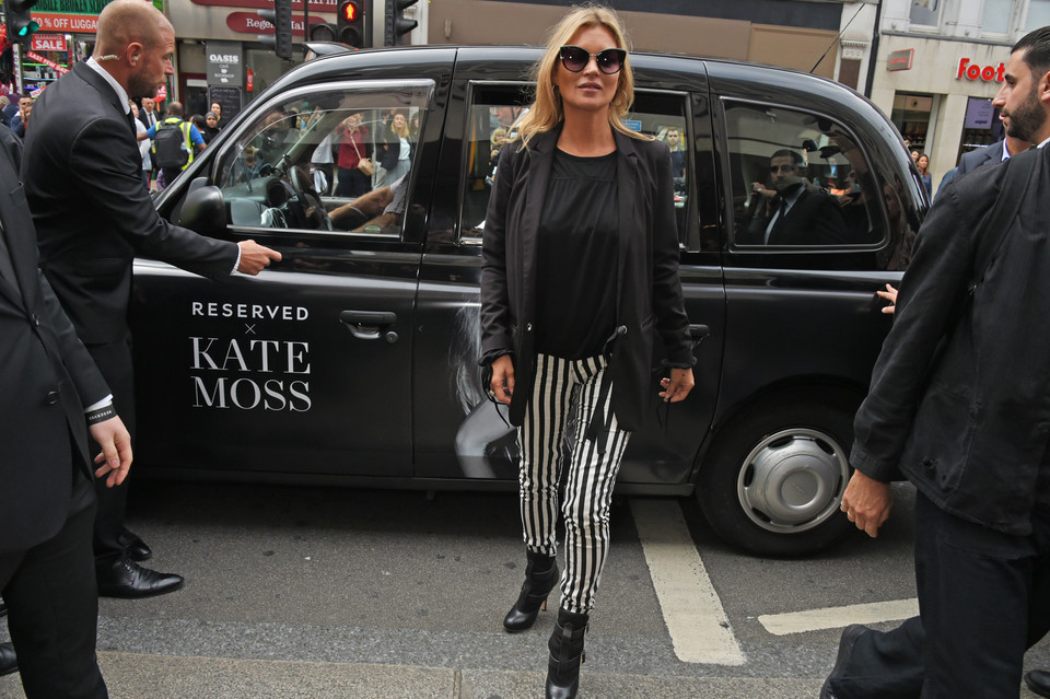 Kate Moss na otwarciu sklepu Reserved na Oxford Street