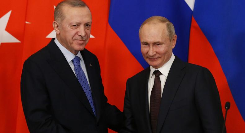 Turkish President Recep Tayyip Erdogan and Russian President Vladimir Putin discussed economic cooperation last week.