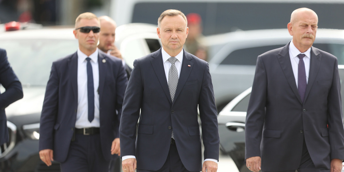Prezydent Andrzej Duda z ochroną