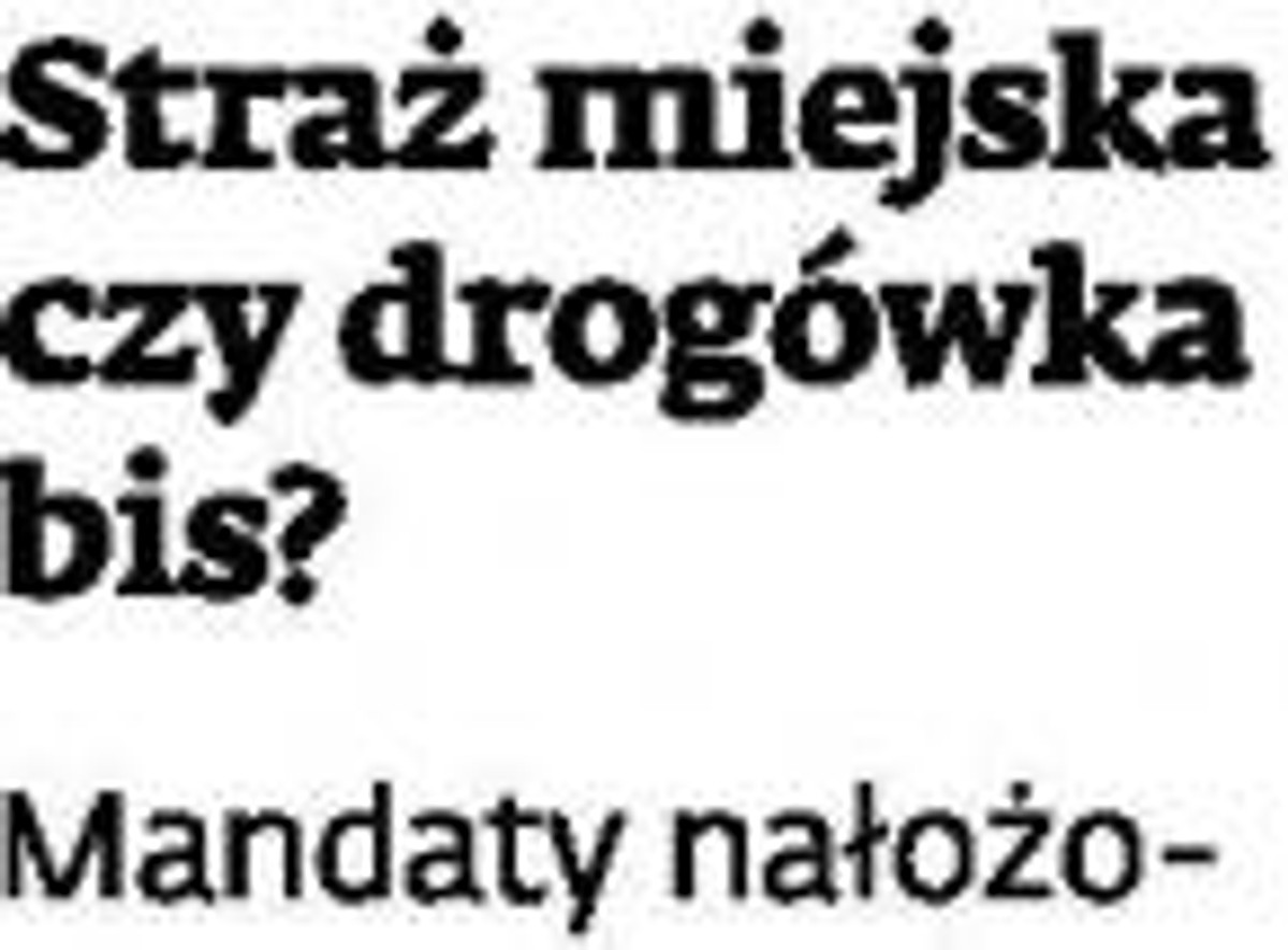 Straż miejska czy drogówka bis?