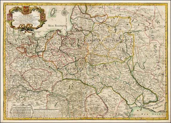 Mapa Królestwa Polskiego 1780 z południkiem krakowskim