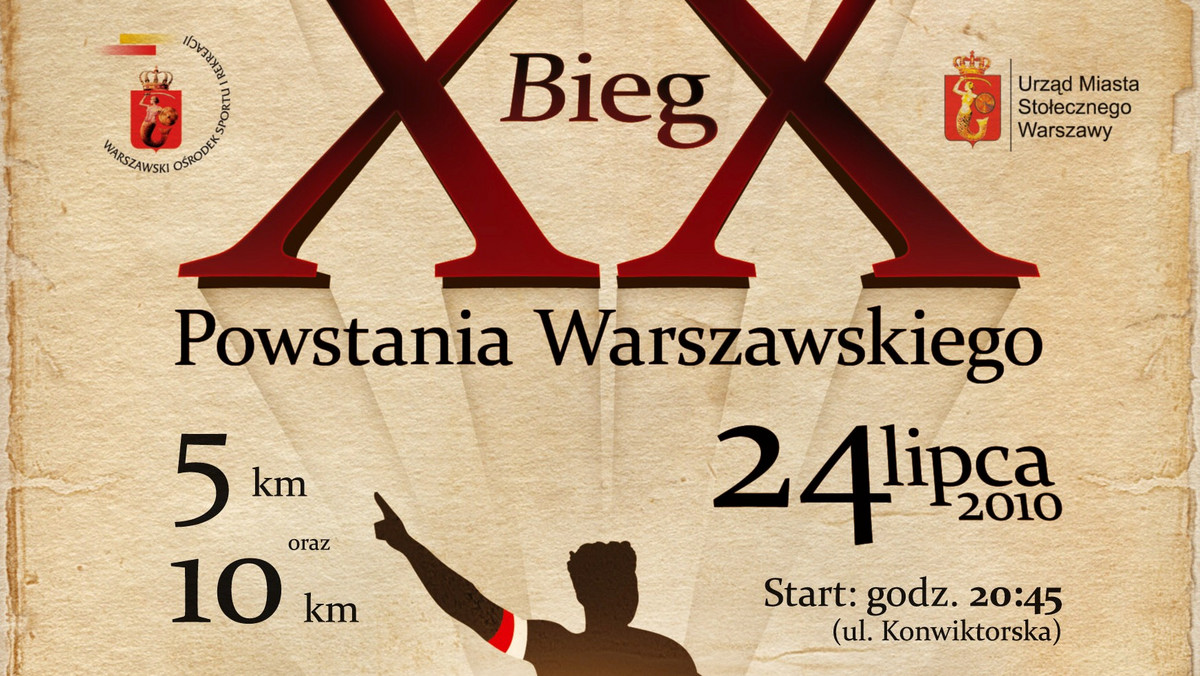 Powstańcze patrole wskazujące zawodnikom kierunek biegu, podejmowanie zrzutów alianckich i komunikaty radiostacji Błyskawica - wszystko to dla zbudowania atmosfery podczas XX Biegu Powstania Warszawskiego.