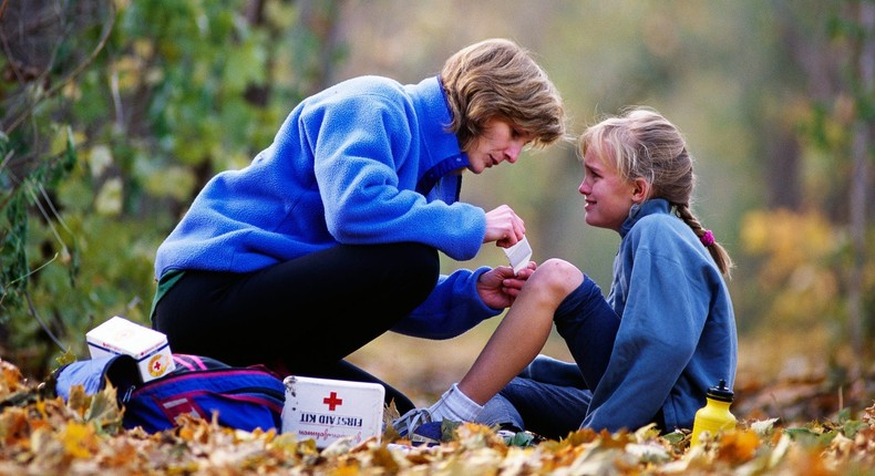 Wounds are less likely to get infected if you use an antibiotic ointment like Neosporin and cover them with a bandage.Layne Kennedy/Getty Images