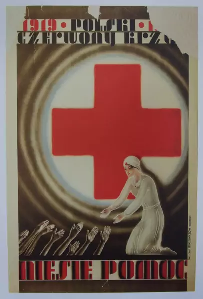 Wystawa plakatów Galerii Plenerowej Łazienek Karolewskich z okazji 100 - lecia istnienia Polskiego Czerwonego Krzyża 