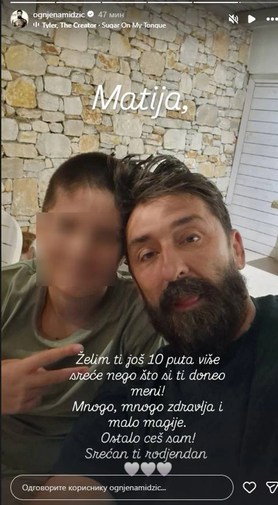 Ognjen Amidžić sa sinom