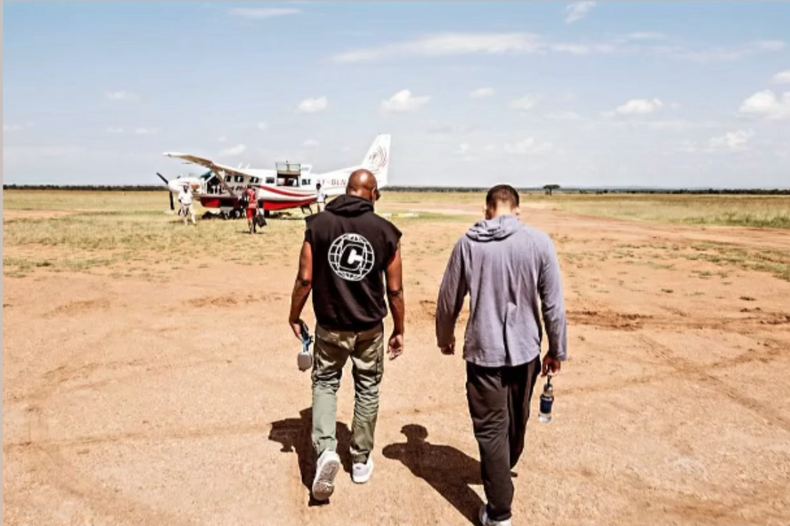 Dave Chappelle during his vacation at the Maasai Mara Game Reserve. Photo Credit: Candytman