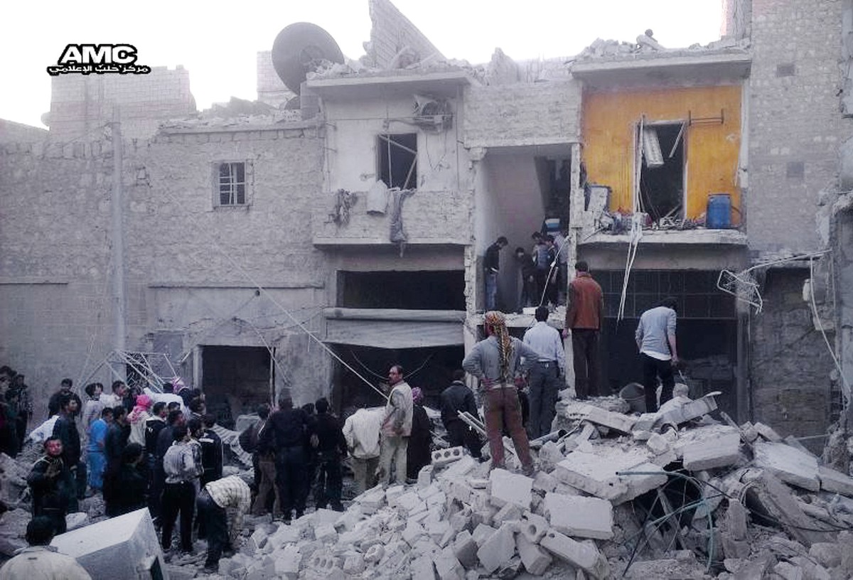 Zniszczone domy w Syrii