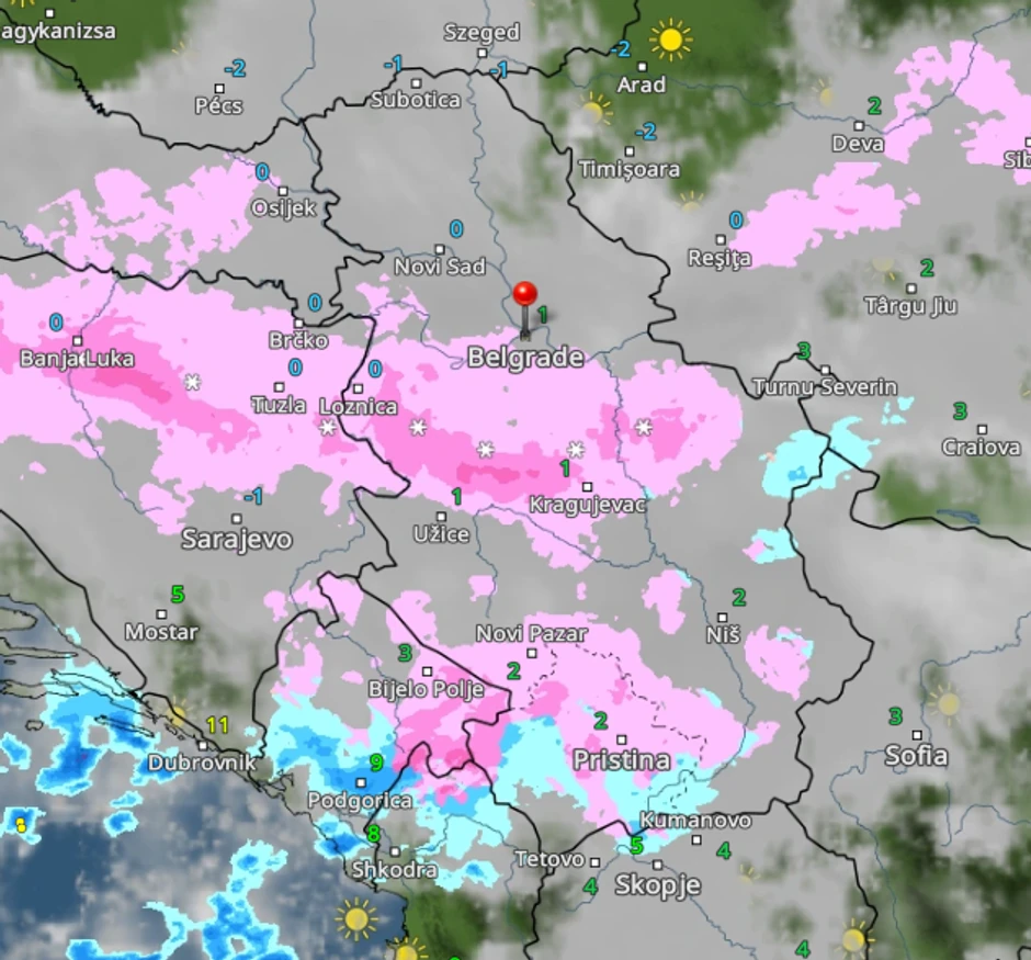 Oblaci nad Srbijom u 8 sati