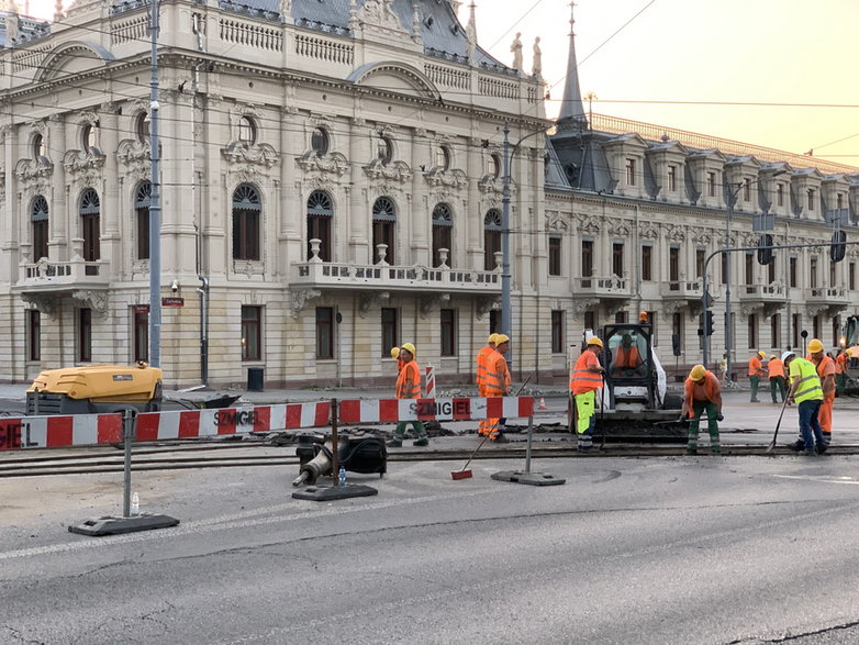 Zamknięte skrzyżowanie ul. Ogrodowej  z ul. Zachodnią 