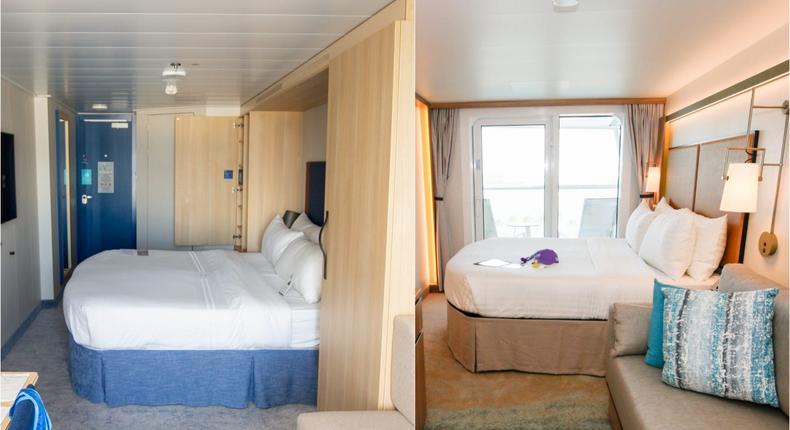 My balcony cabin on Wonder of the Seas (left) and Icon of the Seas (right) have a $130-per-person-per-day difference in 2024. The cheaper one was my favorite.Brittany Chang/Business Insider