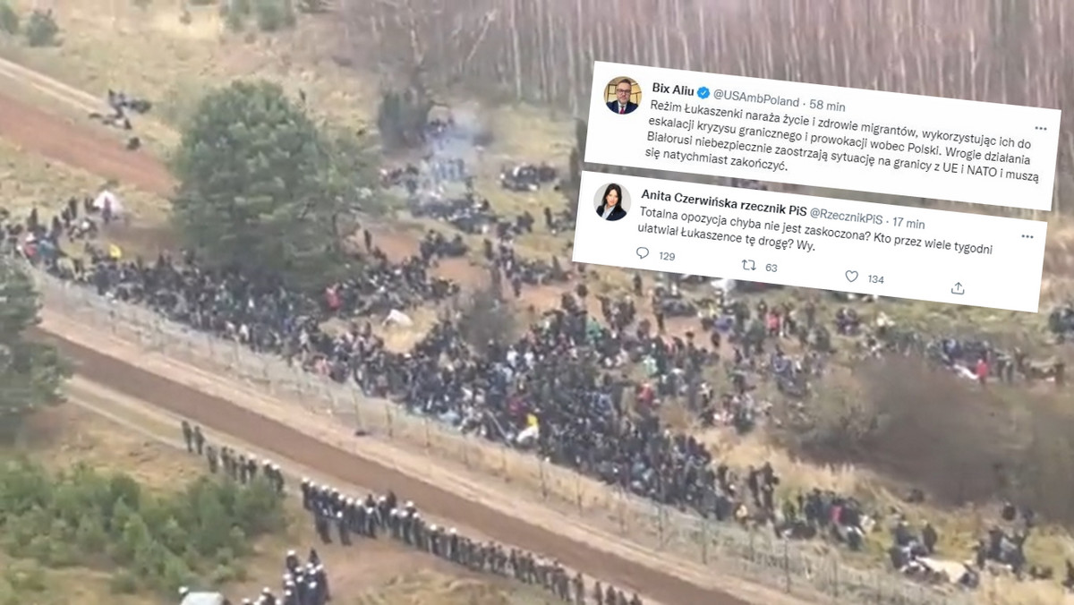 Setki migrantów na granicy z Białorusią. Fala komentarzy 