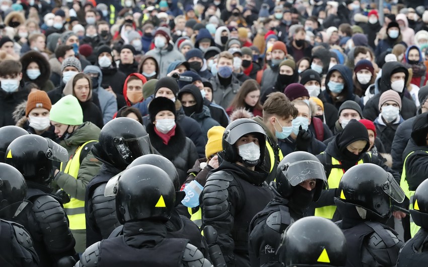 Protest u Sankt Peterburgu krajem januara 