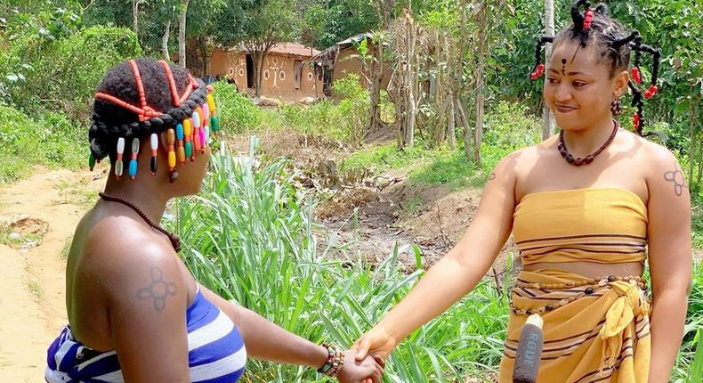 Regina Daniels reunites with Mercy Johnson on the set of 'Royal Dancers' 4 years after 'Dumebi in School.' [Instagram/Regina Daniels]