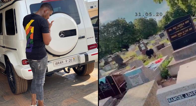 Millionaire Ibrah One spotted at the cemetery, sends strong warning to Ghanaians