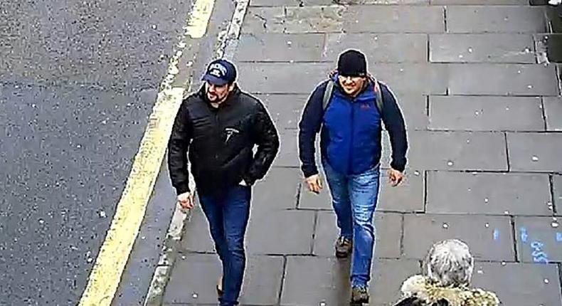 EU foreign ministers will formally sign off on restrictive measures against one entity and nine individuals, including the two men (pictured March 2018) accused of poisoning former Russian spy Sergei Skripal and his daughter in Salisbury, England