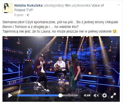 Natalia Kukulska - screen z Facebooka