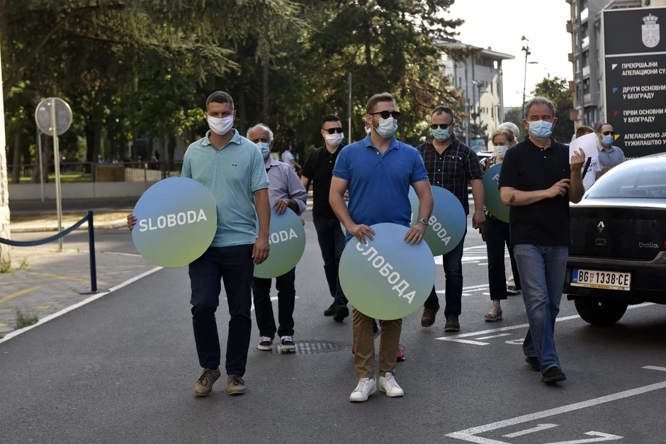 Protest ispred Prekršajnog suda, Zoran Lutovac