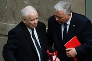 Jarosław Kaczyński i Marek Suski w Sejmie