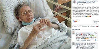 Ma 103 lata i pokonała koronawirusa. Przez to cierpiała w szpitalu