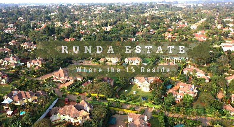 An aerial view of Runda estate