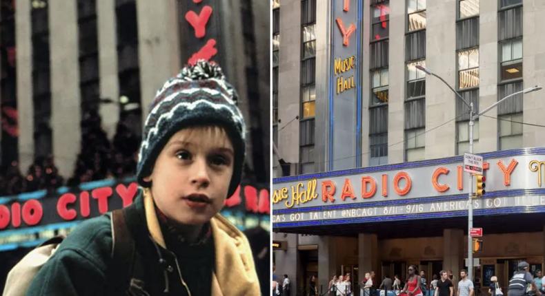Radio City Music Hall in NYC is seen in Home Alone 2 and in reality.20th Century Fox/Kamira/Shutterstock