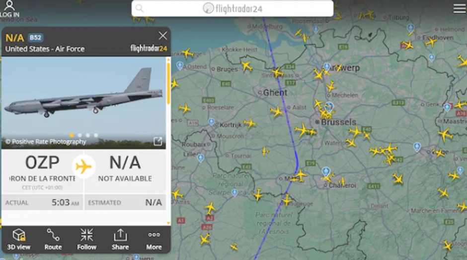 Iznad Severnog mora letelica se konačno uputila ka Danskoj i baltičkim državama, pokazuju podaci sa sajta za praćenje letova "Flajt radar"