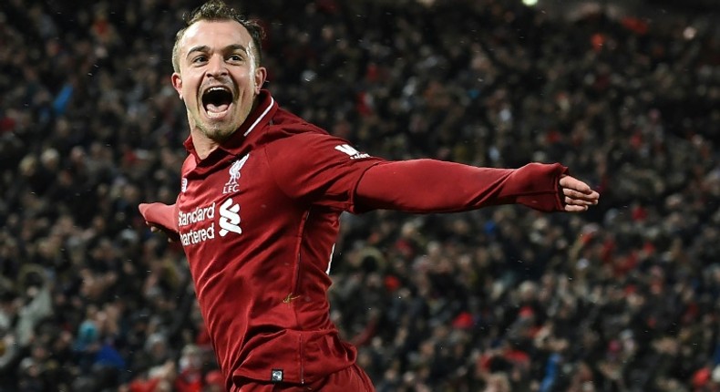 Xherdan Shaqiri scored twice as Liverpool beat Manchester United at Anfield