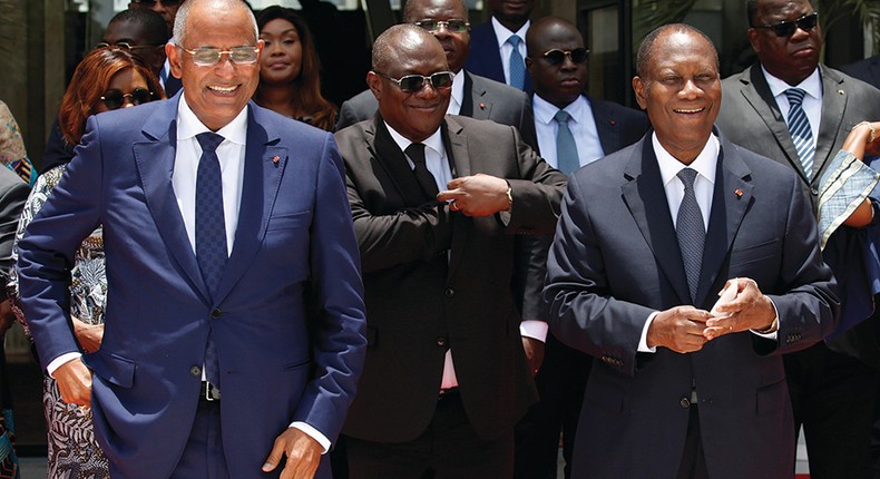 President Alassane Ouattara with Prime Minister Patrick Achi. (Image Source: The Africa Report)