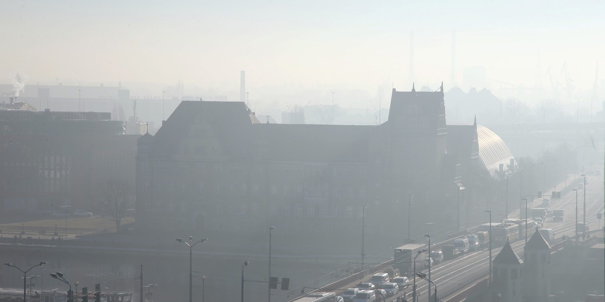 Smog nad Szczecinem w lutym 2017 roku