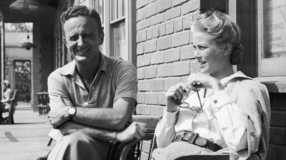 Fred Zinnemann i Grace Kelly na planie "W samo południe"