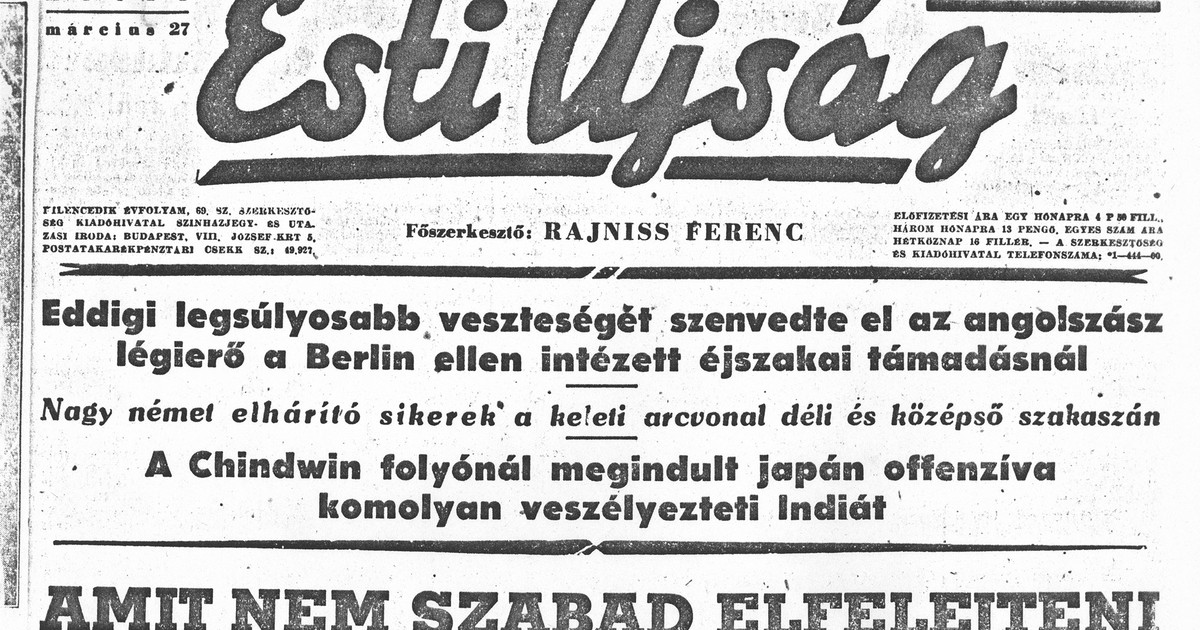 Magyar sajtócenzúra a világháború idején: a hírhedt „szuper főszerkesztő” és a  Parancskönyv szabályai
