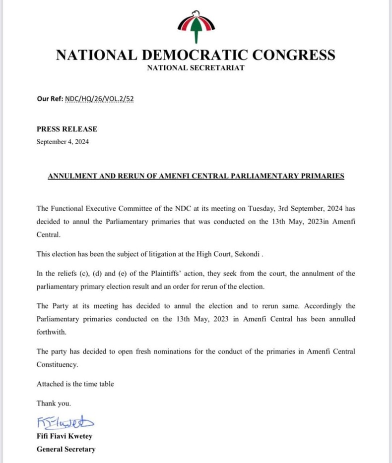 NDC statement