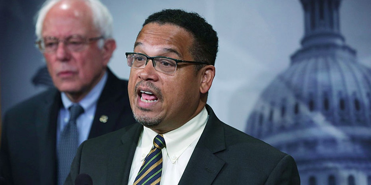 Rep. Keith Ellison and Sen. Bernie Sanders.