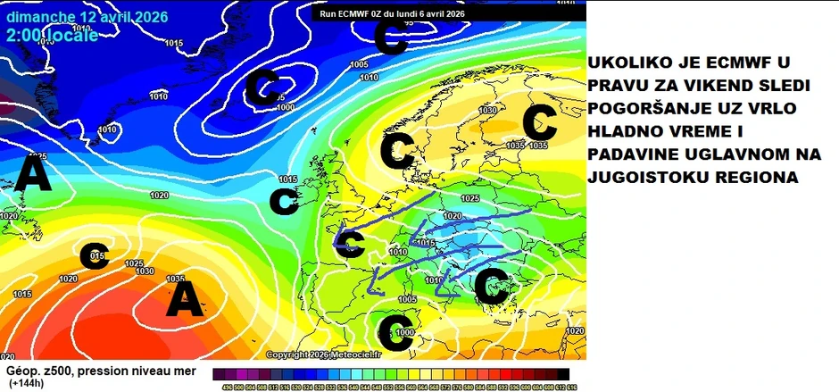 Pogoršanje vremena za vikend