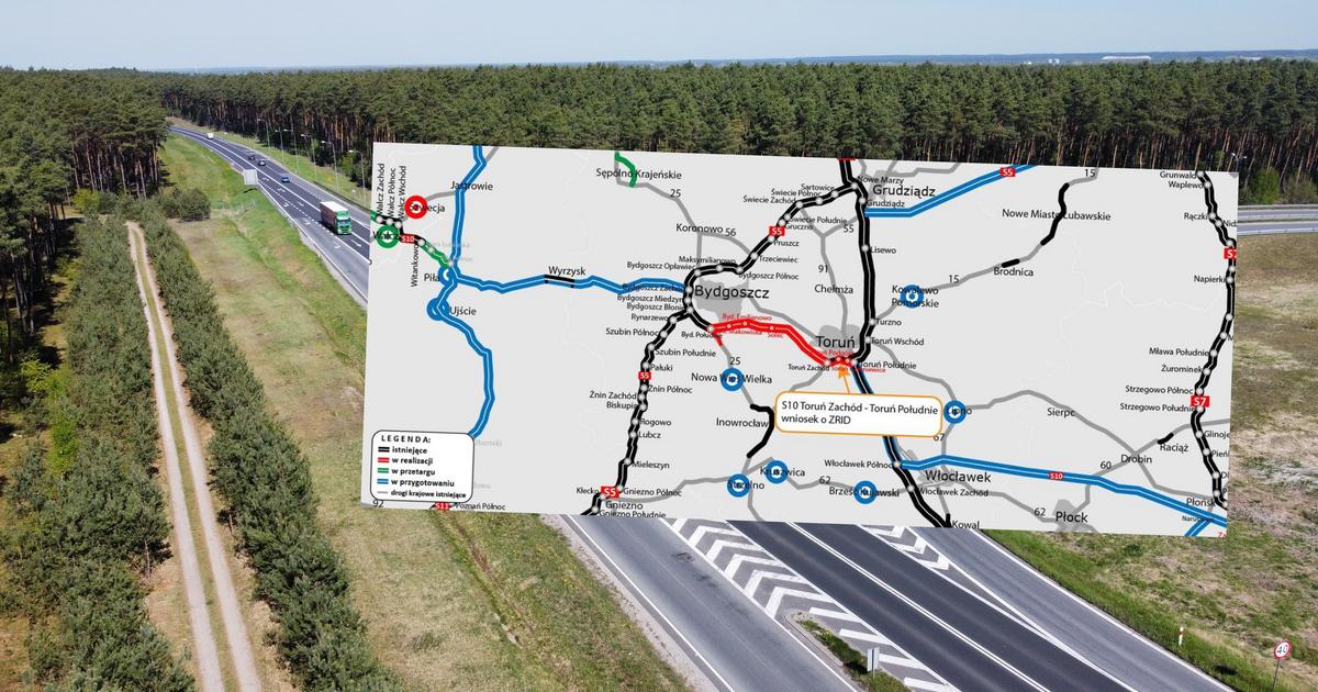  To będzie alternatywa dla autostrady A2. Ostatni wniosek o ZRID dla S10 Bydgoszcz-Toruń MAPA