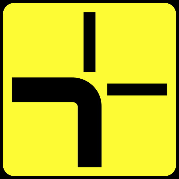 Bez względu na przebieg drogi z pierwszeństwem pokazany na znaku, należy używać kierunkowskazów - przed skrętem w lewo lub przed skrętem w prawo. 