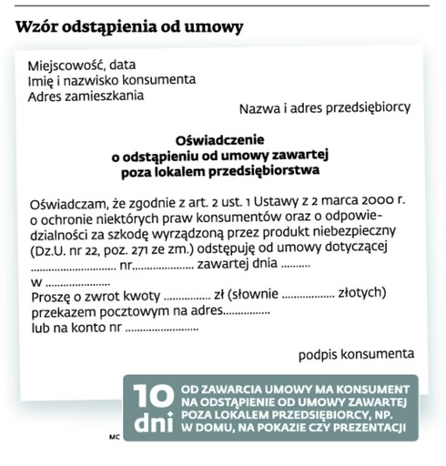 Wzór odstąpienia od umowy