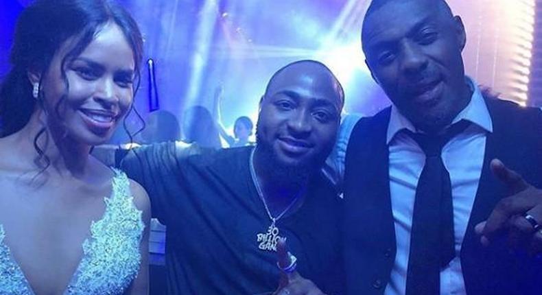 Idris Elba got Davido to Surprise Sabrina Dhowre on their Wedding Day (Bellanaija)