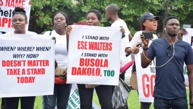 Protesters occupy COZA church in Lagos, screaming no to rape