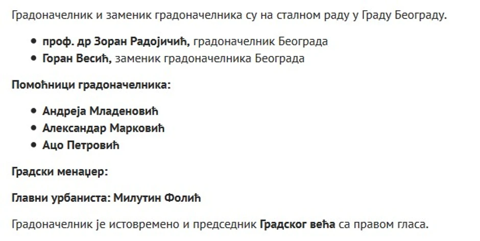 Zvaničan sajt Grada Beograda
