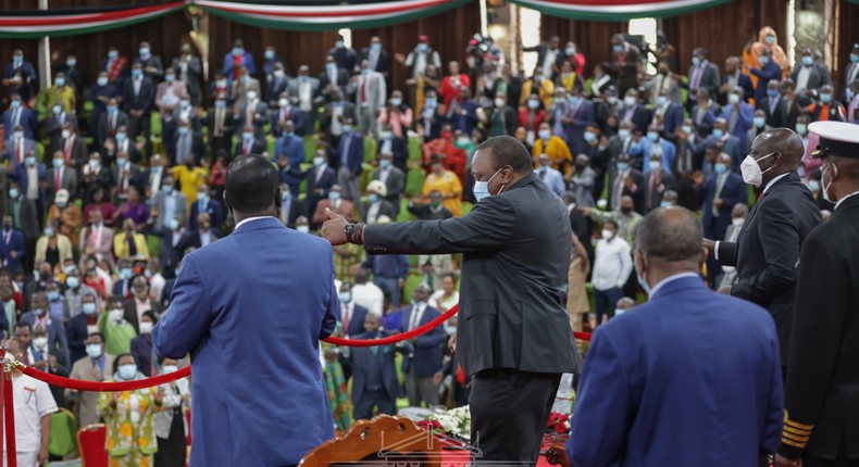 President Uhuru Kenyatta at Bomas of Kenya during the BBI launch