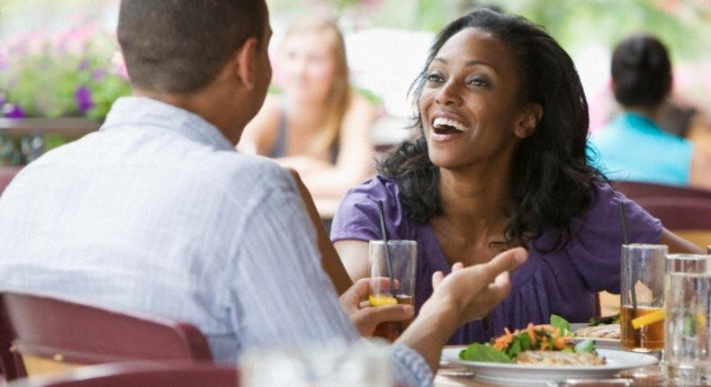 A couple having lunch