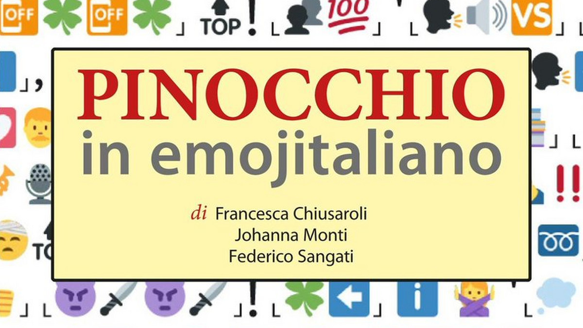Słynna książka Carlo Collodiego "Pinokio" została przetłumaczona we Włoszech na "język" emotikonów. To pierwszy przykład włoskiego dzieła literackiego wydanego w formie ideogramów. Jest to rezultat projektu naukowego, nad którym prace trwały prawie dwa lata.