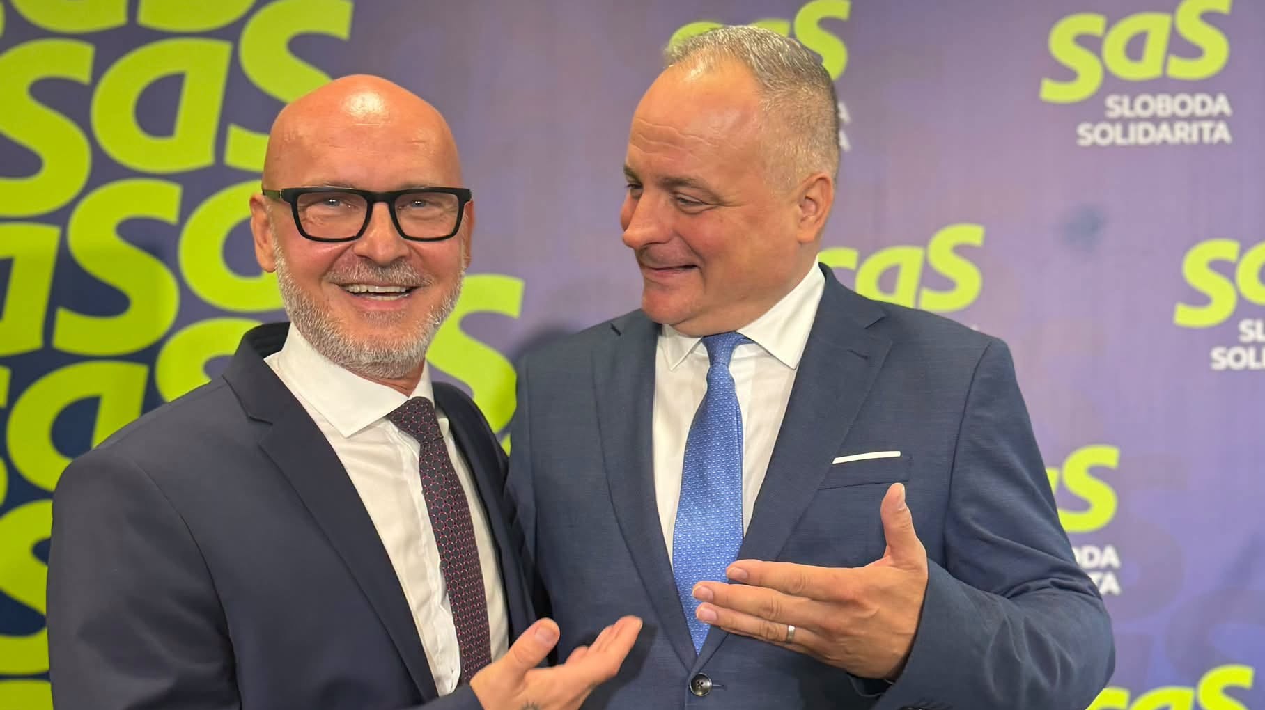 Predseda SaS Branislav Gröhling a župan Juraj Droba.