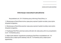 Informacja o warunkach zatrudnienia 2024 [WZÓR]